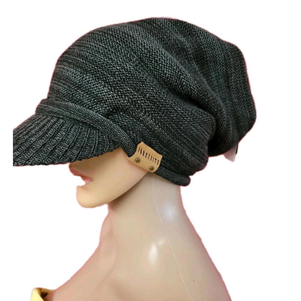 FORBUSITE Women'S Beani Warm Knit Hat Gray High Bun One Size NEW